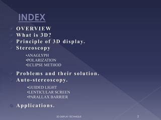 3 d display technique | PPT