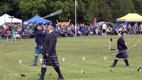 Drum Majors Mace (staff) flourish competition at Strathmore Highland Games 2019 in Angus ...