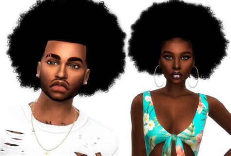 Curly Fro Pack Male And Female | Sims 4 afro hair male, Sims hair, Afro hair sims 4 cc