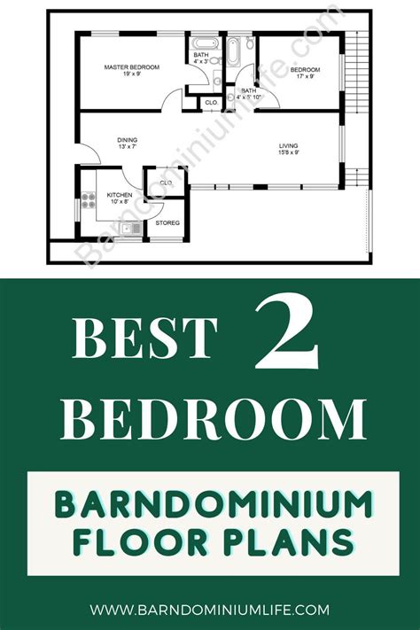 11+ Favorite 2 Bedroom Barndominium Floor Plans