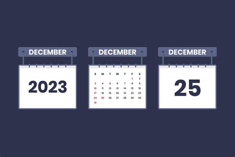 25 December 2023 calendar icon for schedule, appointment, important date concept 13017472 Vector ...