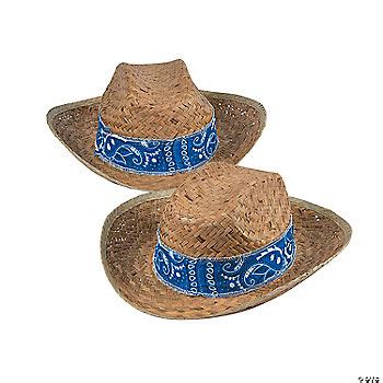 Western Cowboy Hats with Blue Bandana - Oriental Trading - Discontinued