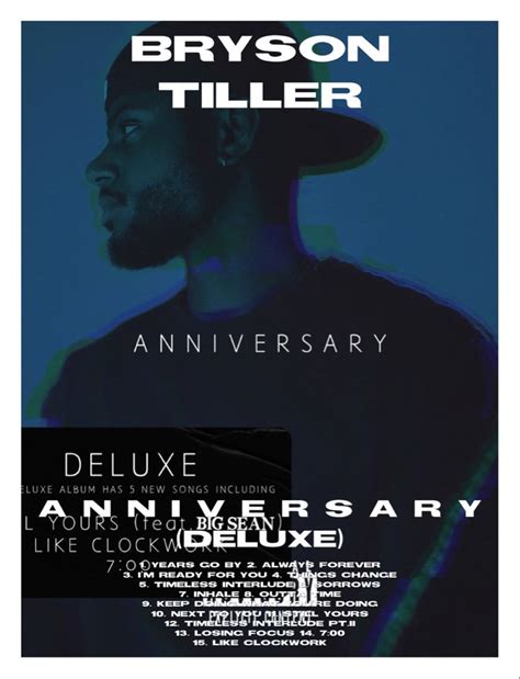 bryson tiller anniversary deluxe album poster ♡ | Music poster design ...