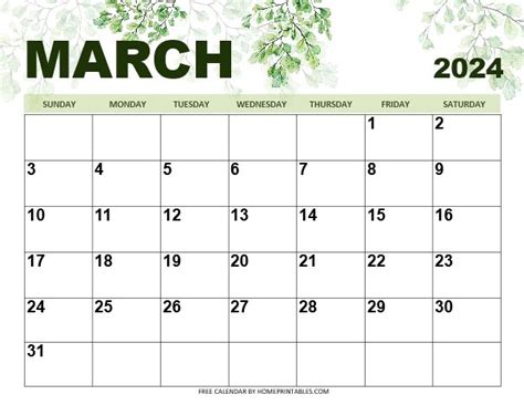 2024 March Calendar Template Free Downloads - November 2024 Calendar Printable