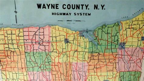 Vintage Wayne County NY 1965 Highway System Map with Rivers, Railroads ...