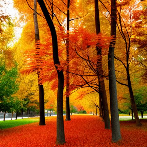 Trees with Fall Colors Graphic · Creative Fabrica