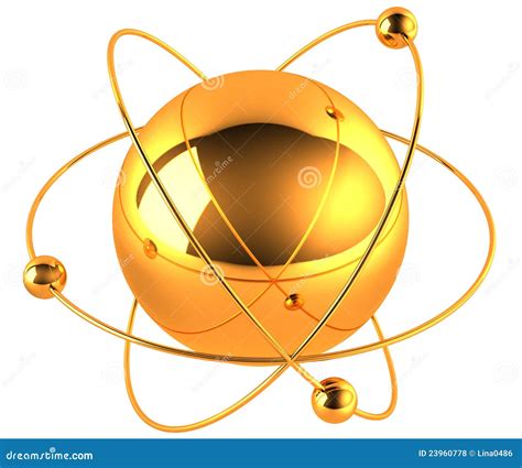 Gold atom stock illustration. Illustration of medicine - 23960778