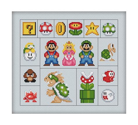 Mario Cross stitch pattern PDF Super Mario cross stitch Retro | Etsy