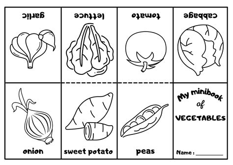 Vegetables Mini Coloring Pages 3 - Ezpzlearn.com