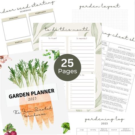 Printable 2023 Garden Planner Seed Starting Tracker Harvest Tracker Planting Cheat Sheets Garden ...