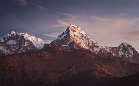 three mountains covered with snow MacBook Pro Wallpaper Download | AllMacWallpaper