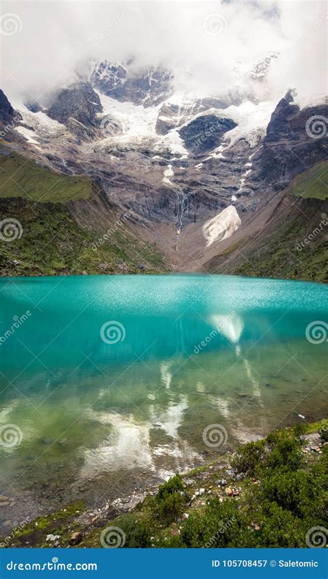 Humantay Lake in Peru on Salcantay Mountain in the Andes Stock Image ...