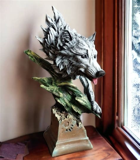 15''38cm Abstract Wolf Sculpture Wolf Art Statue - Etsy