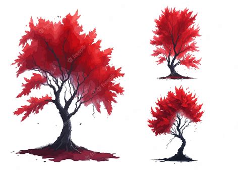 Premium Vector | Red tree illustration art