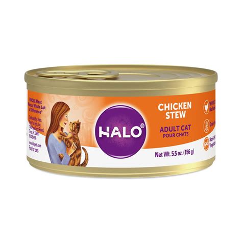 Halo Holistic Grain Free Wet Cat Food for Adult Cats, Chicken Stew - Thrive Market