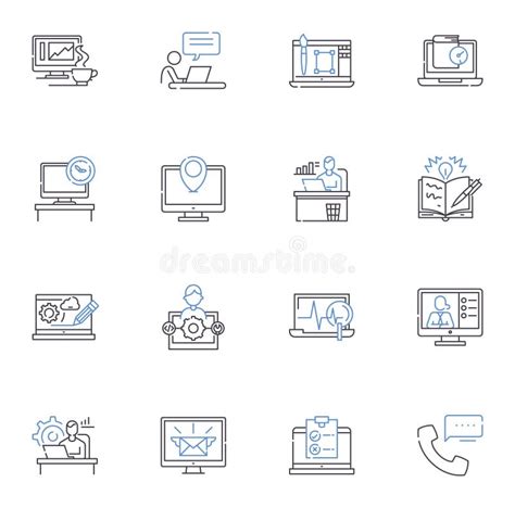 Work Venue Line Icons Collection. Office, Cubicle, Desk, Meeting ...