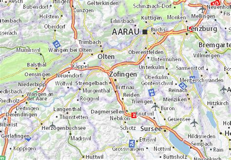 Map of Zofingen - Michelin Zofingen map - ViaMichelin