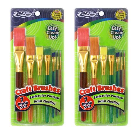 ArtSkills (2-pack) Craft Paint Brushes Assorted Sizes 7-Pack Each PA-1206 - Walmart.com