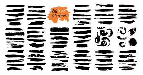 Brush strokes hand drawn vector illustration - Vector 590214 Vector Art at Vecteezy