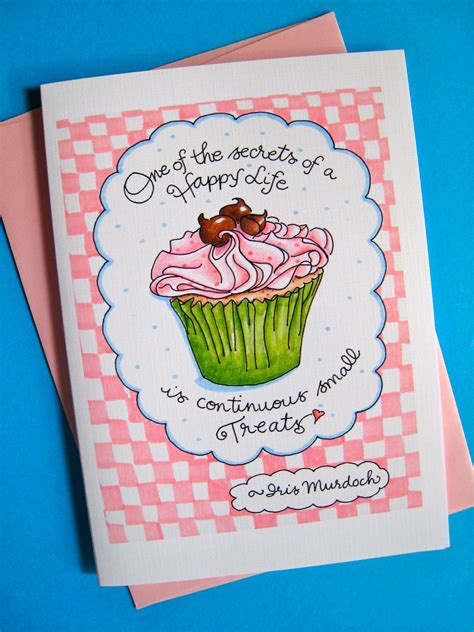 Items similar to Cupcake Birthday Card - Happy Life Quote Card - Small ...