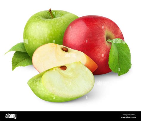 Red and green apples isolated on white Stock Photo - Alamy