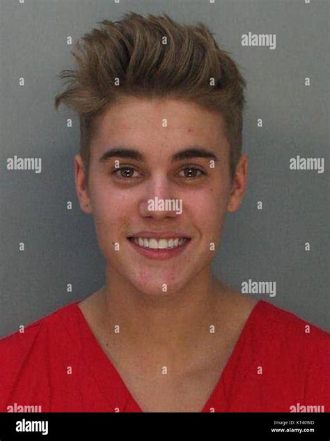 Justin Bieber mugshot, front Stock Photo - Alamy