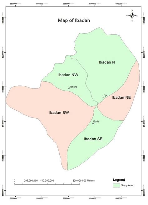 Map of Ibadan metropolis showing the site locations | Download ...