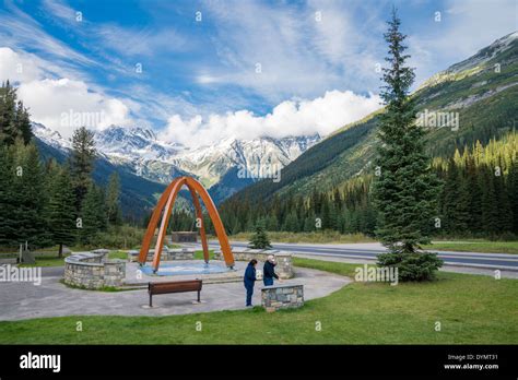 Rogers Pass summit monument, Rogers Pass National Historic Site of Stock Photo: 68684757 - Alamy