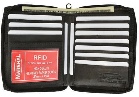 RFID Blocking Mens Leather Zippered Wallet RFID 702 (C) - Walmart.com