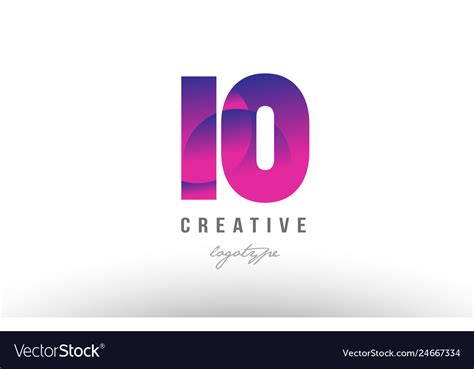 10 ten pink gradient number digit logo icon design