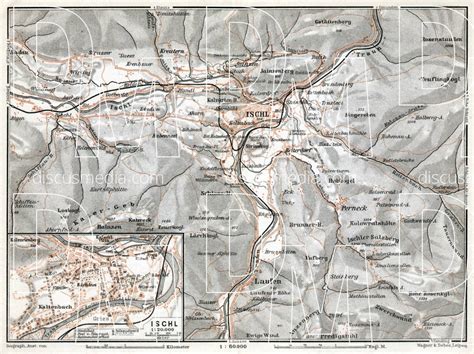 Old map of Ischl (Bad Ischl) and vicinity in 1910. Buy vintage map ...