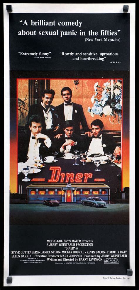 Diner (1982) Original Australian Daybill Movie Poster - Original Film Art - Vintage Movie Posters