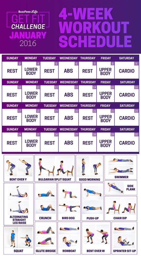 This 28-Day Challenge Will Get You To Actually Start Working Out | Workout challenge, Workout ...