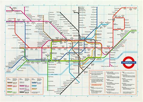 Map; large print pocket Underground map, 1985 | London Transport Museum