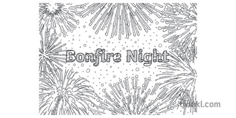 Bonfire Night Mindfulness Colouring Sheets Fireworks Display Sparklers