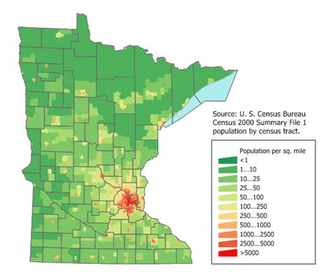 Map of Minnesota (Map Population Density) : Worldofmaps.net - online ...