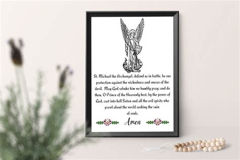 St. Michael Prayer Printable/saint Michael Print Art/catholic Wall Art Printable/st. Michael ...