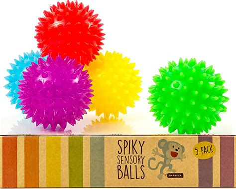 Impresa Products Spiky Sensory Balls (Pack of 5) - Squeezy and Bouncy ...