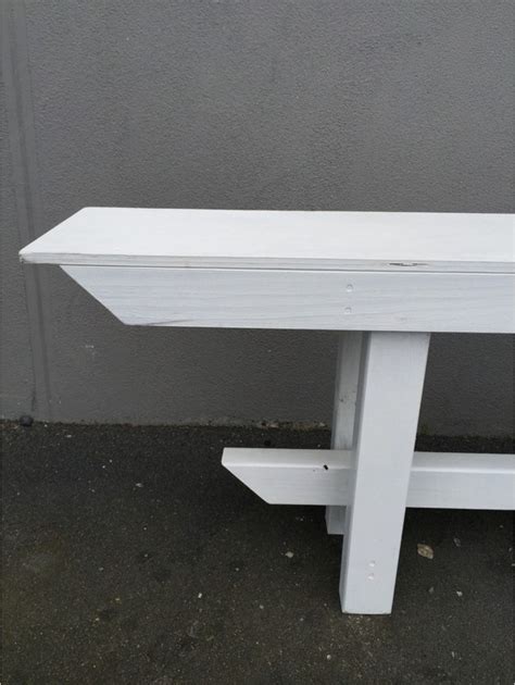 Wooden Bench Seat White - 2.4m