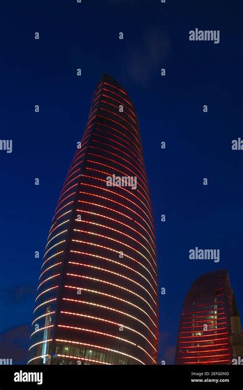 Azerbaijan, Baku, Flame Towers at night Stock Photo - Alamy