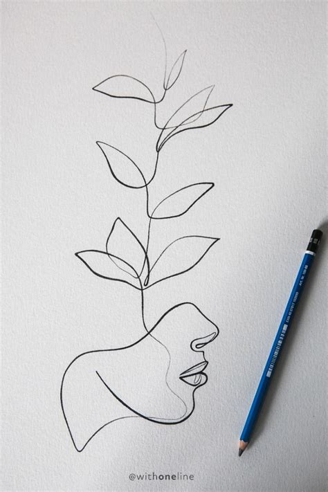 Minimal Home Decor Plant Lady Line Drawing Botanical Wall - Etsy