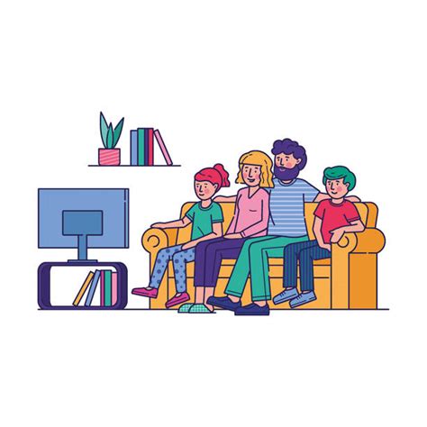 Family Watching Tv Illustrations, Royalty-Free Vector Graphics & Clip ...