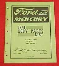 1941 Ford Passenger Car & Truck Body Parts Catalog