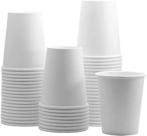 Comfy Package Bulk 8 Oz White Paper To-Go Cups, 100-Pack for Coffee and ...