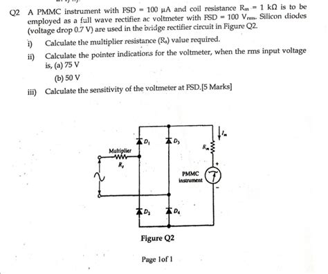 Solved Q2 A PMMC instrument with FSD =100μA and coil | Chegg.com