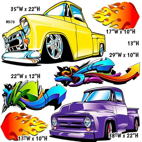 Lowrider, Trucks, Flames, Graffiti, Yard Cards, Lawn Signs M570HS - Etsy