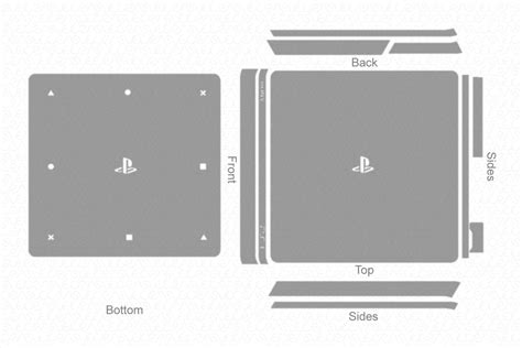 Sony PS4 Slim Gaming Console (2016) Vector Cut File Template — VecRas