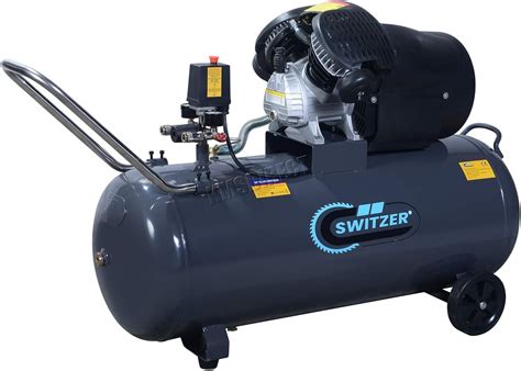 SwitZer Air Compressor 100L Litre LTR Tank 3HP 8 BAR Pressure 230V 50HZ 14CFM with Wheel Handle ...