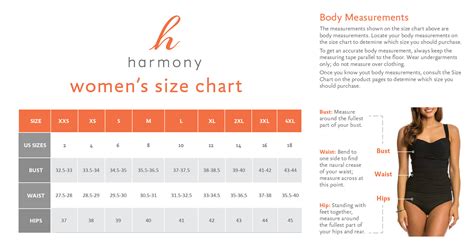 Size Chart - Harmonygirl.com