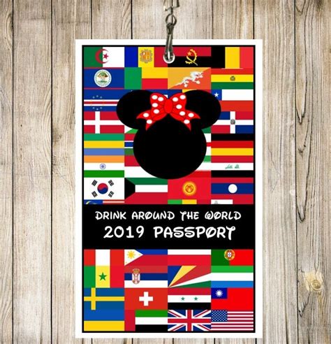 Epcot Drink Around the World Passport 2019 Lanyard | Etsy